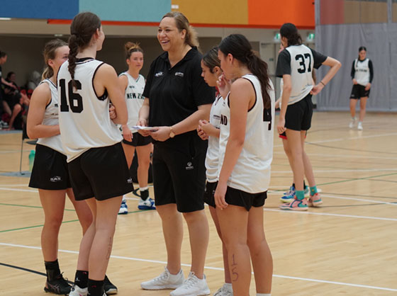 Justine Reed and team on the court